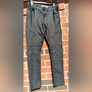 XL Black Noisy may Waxed Moto 5-pocket 'Jeans'. 30wx30l. Stretchy.